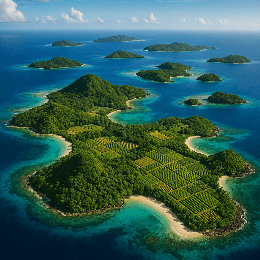 Fiji islands with kava growing regions