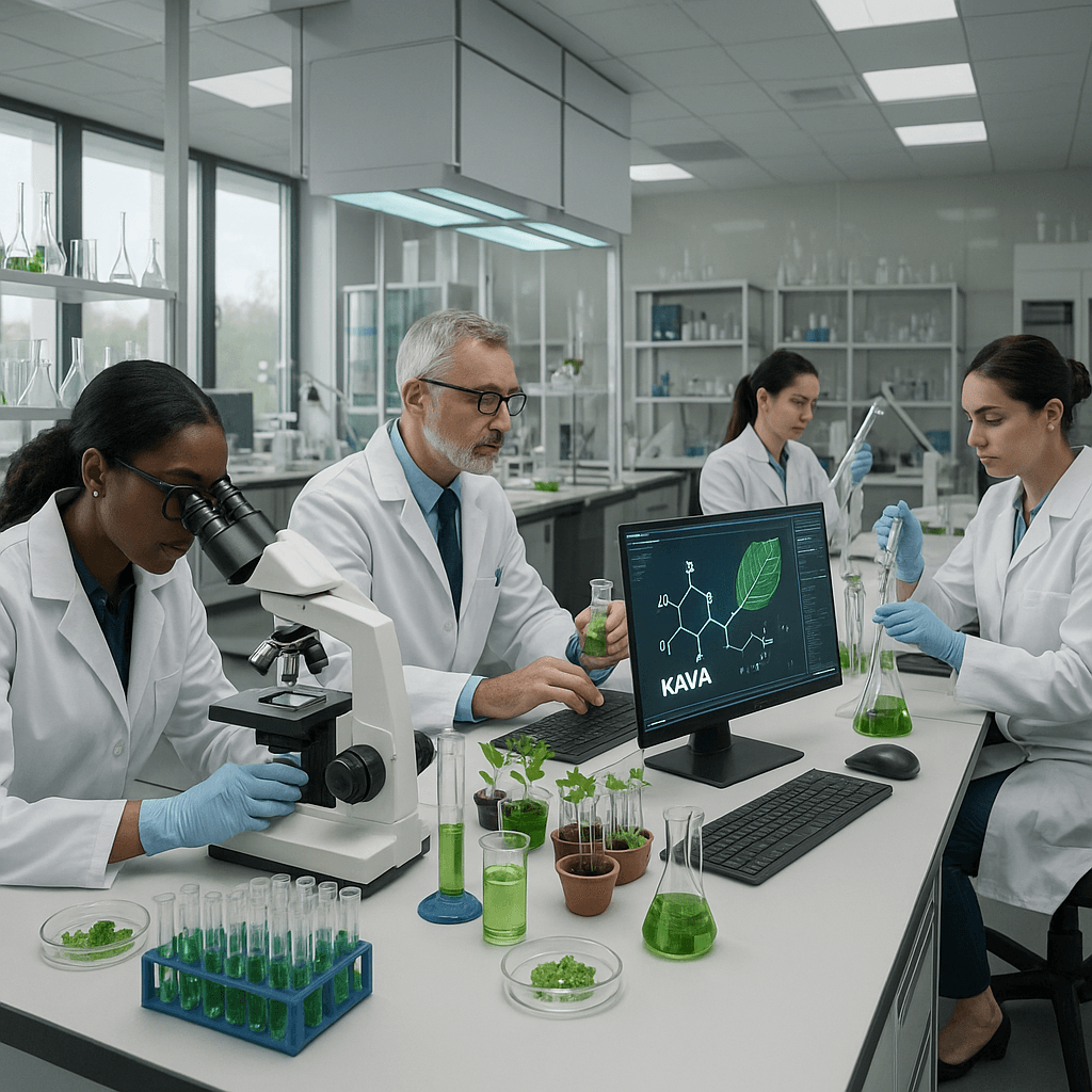 Modern scientific laboratory with kava research equipment