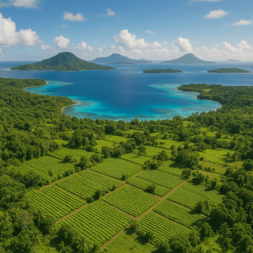 Vanuatu islands with kava plantations